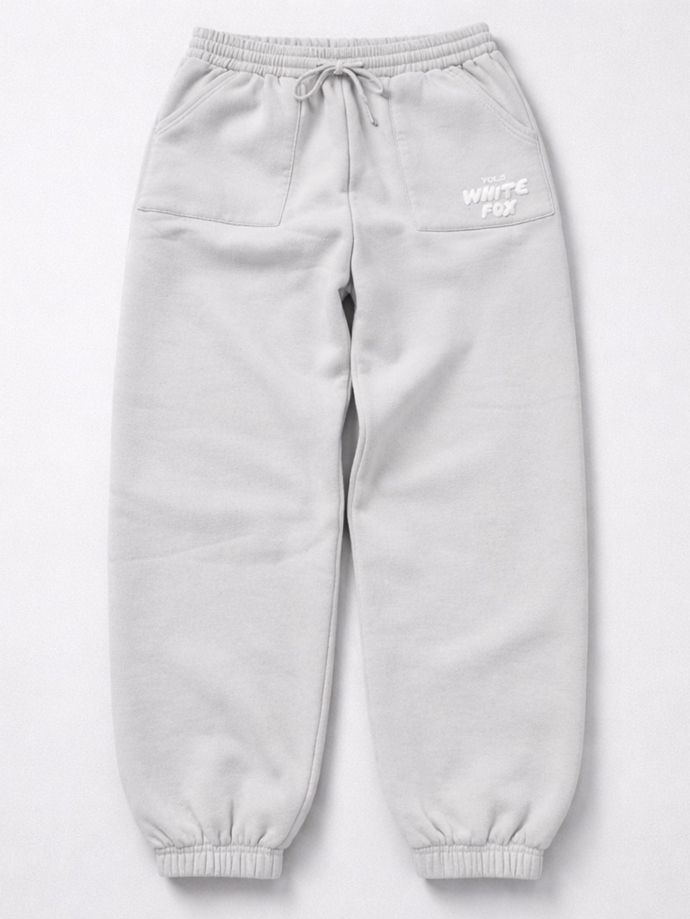 White Fox Boutique Pebble Gray Drawstring Joggers